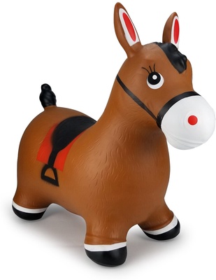 Caballo Saltarin Hinchable - Juguete Animal Marron con Bomba Incluida